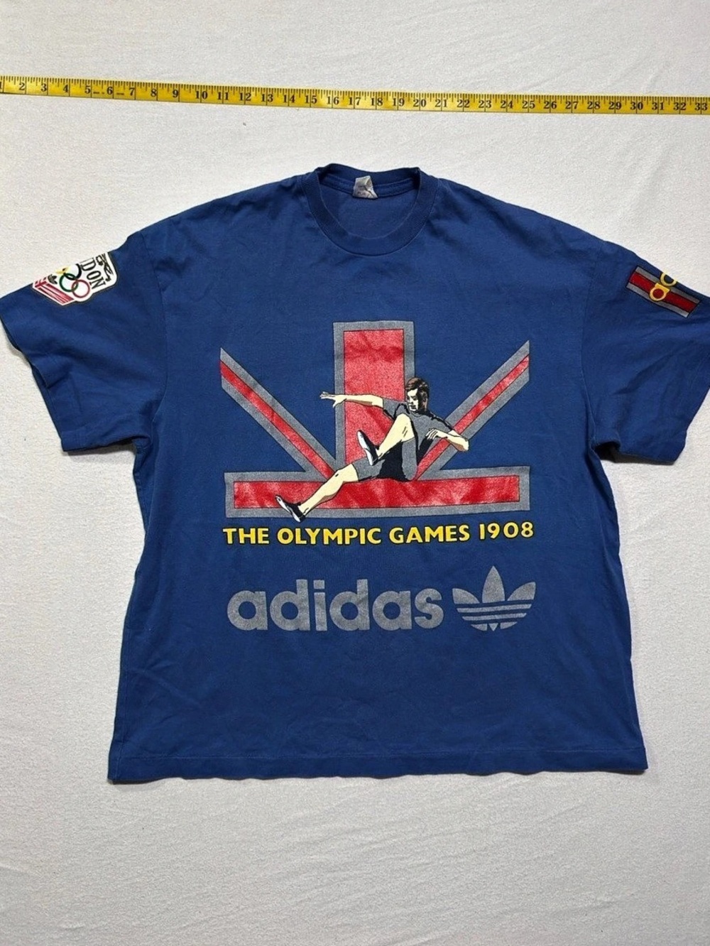 1970s adidas Olympic Games 1908/1948 graphic tee Blue Graphic Short Sleeve Tee